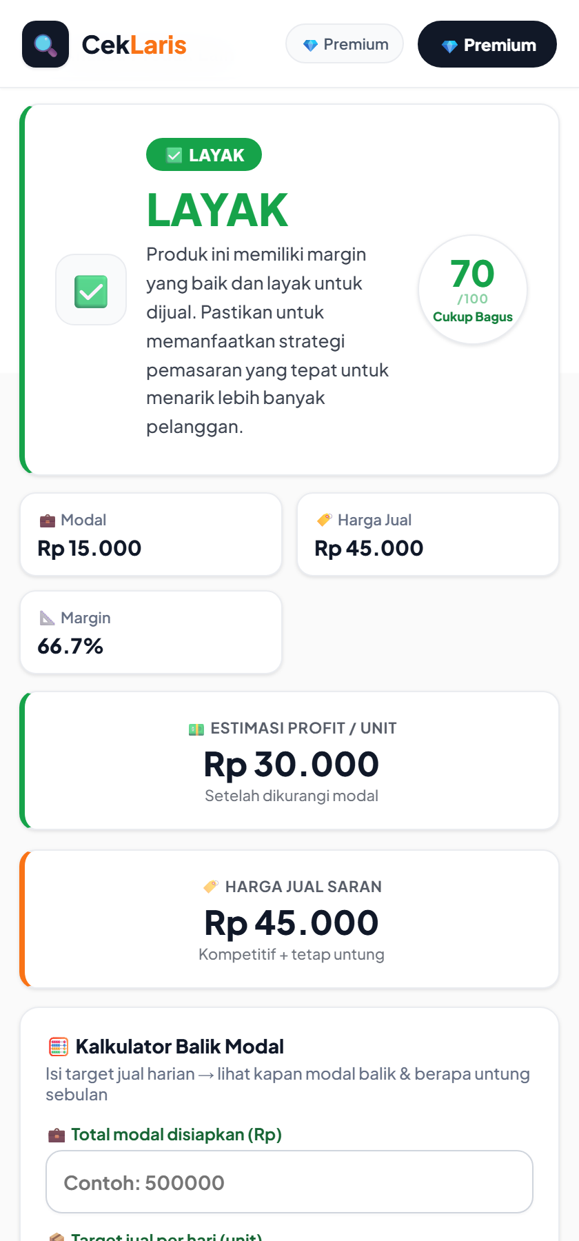Analisa Produk